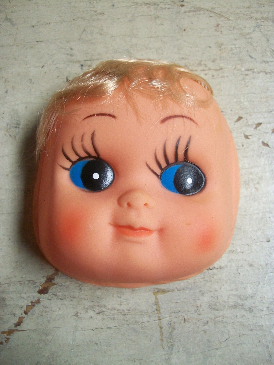 Vintage big Eye Soft Plastic Doll Face Mask With Etsy