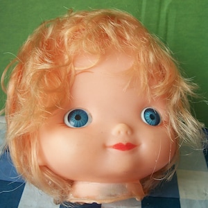Vintage "Big Eye" Doll Head (Gold Blonde Hair)  *