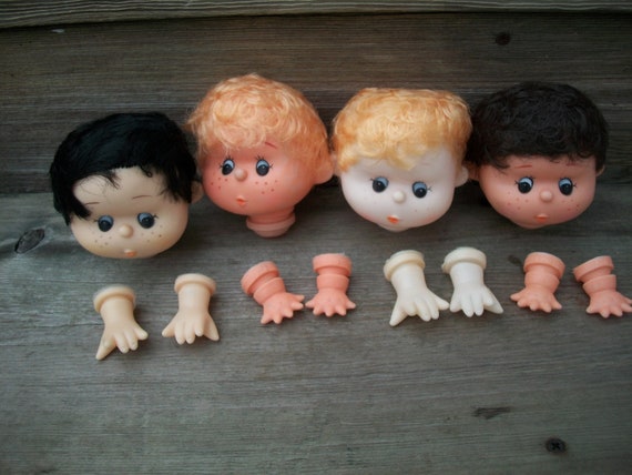 3 Sets 2 Inch Fibre Craft Doll Heads /& Hands blonde