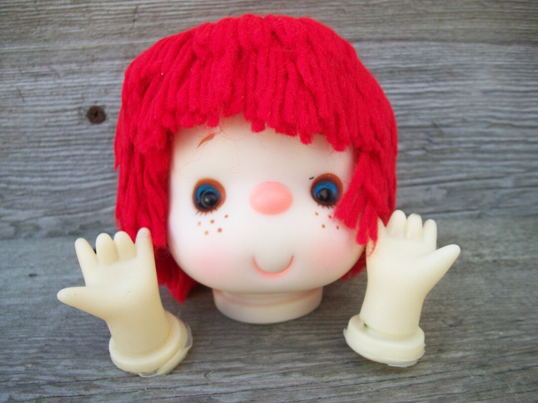 Red Yarn Hair Doll 4 Inch Head & Hands Set Etsy