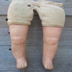 Antique 6-Inch Composite Baby Doll Legs  A