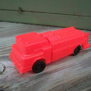 Vintage Plastic Red Ford F-750 Fire Truck by Gay Toys