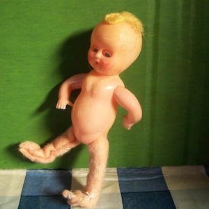 Tiny Vintage 3-Inch Hong Kong Plastic Naked Baby Doll