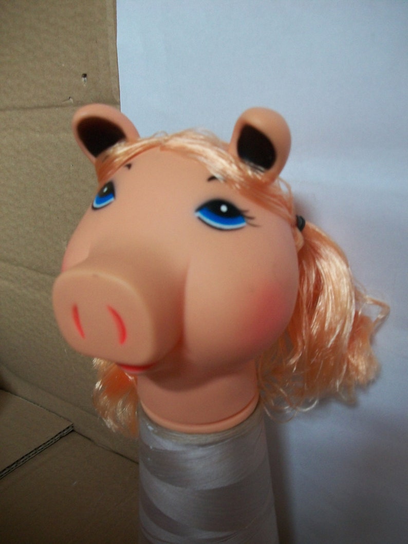 Large 5inch Plastic/vinyl Pig Doll/puppet Head miss Etsy