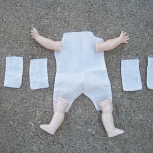 Glazed Ceramic Doll Limbs with Cloth Body  *