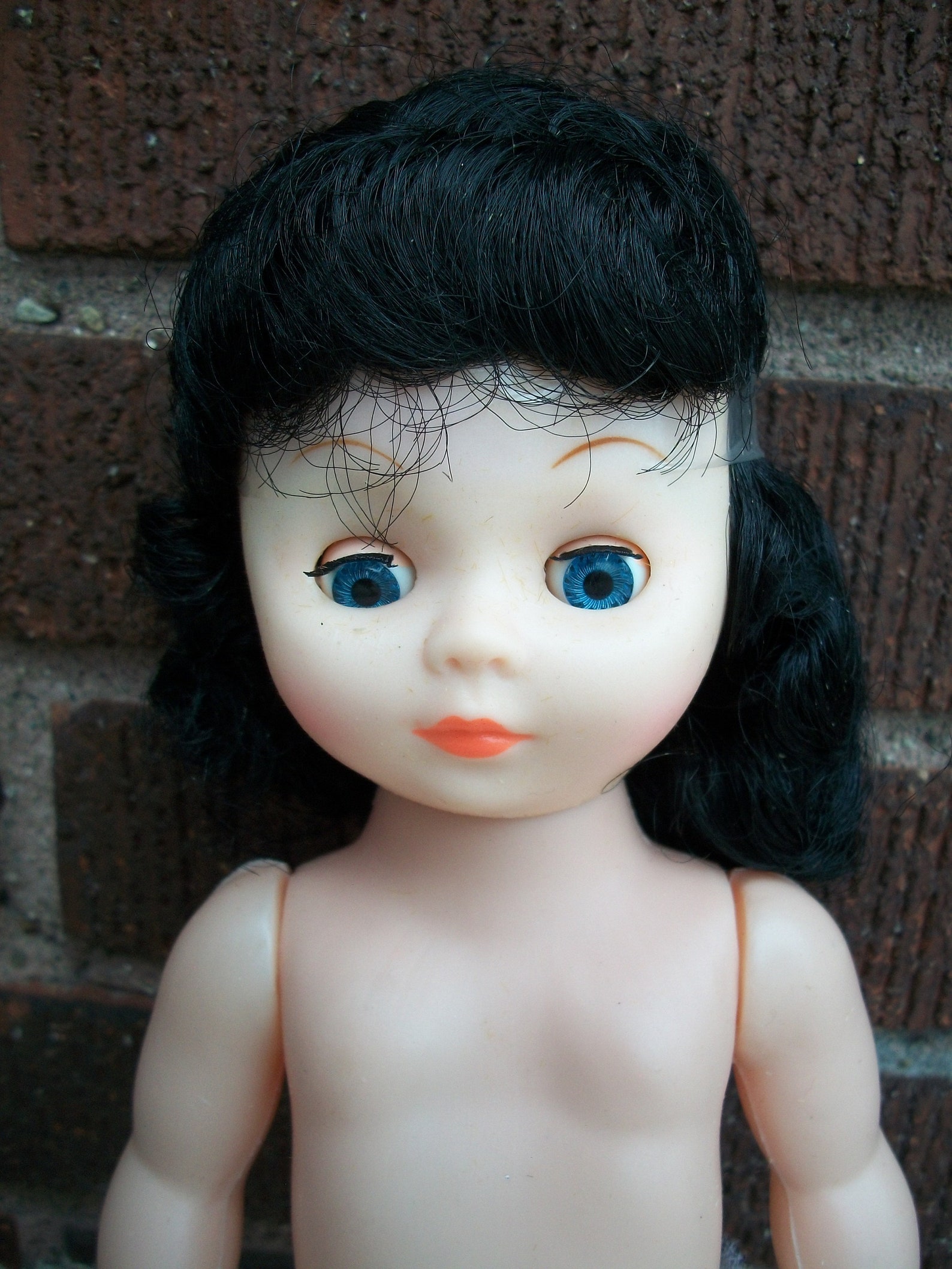 Vintage FibreCraft 13 Inch Black Hair Plastic Music Box Doll Etsy