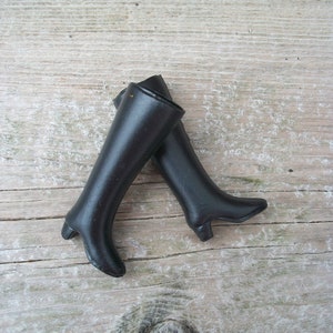 Black Plastic Fashion Doll (Witch?) Knee High Boots