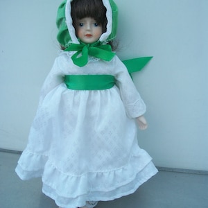 Small 8 Inch Gorham Dressed Porcelain Girl Doll  ***