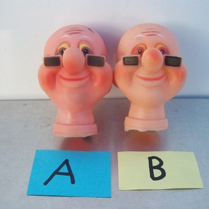 Cool Old Dude Rubber Vinyl 3 Inch Doll Head  *