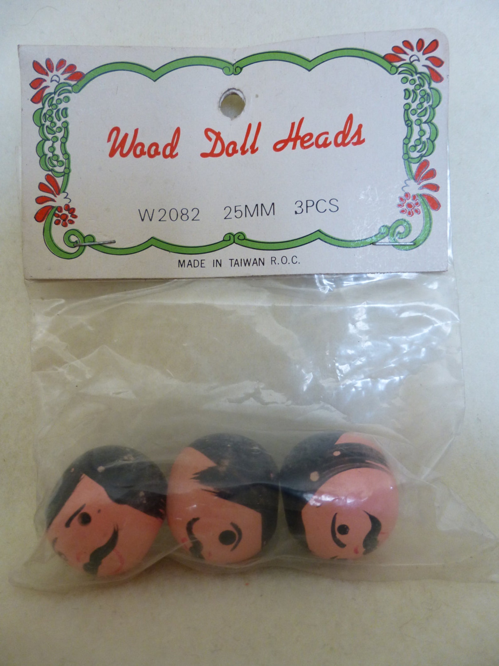 Vintage Package 25mm Wood Doll Bead Heads for Crafts Lot J Etsy
