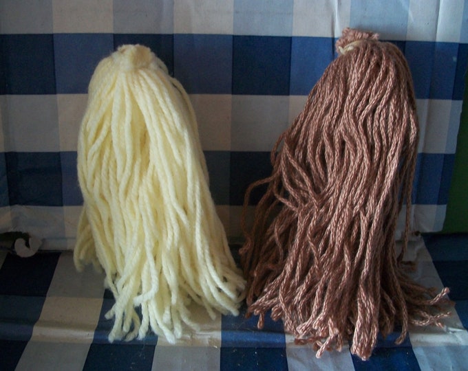 Miniature Home Made Yarn Doll Wig Etsy