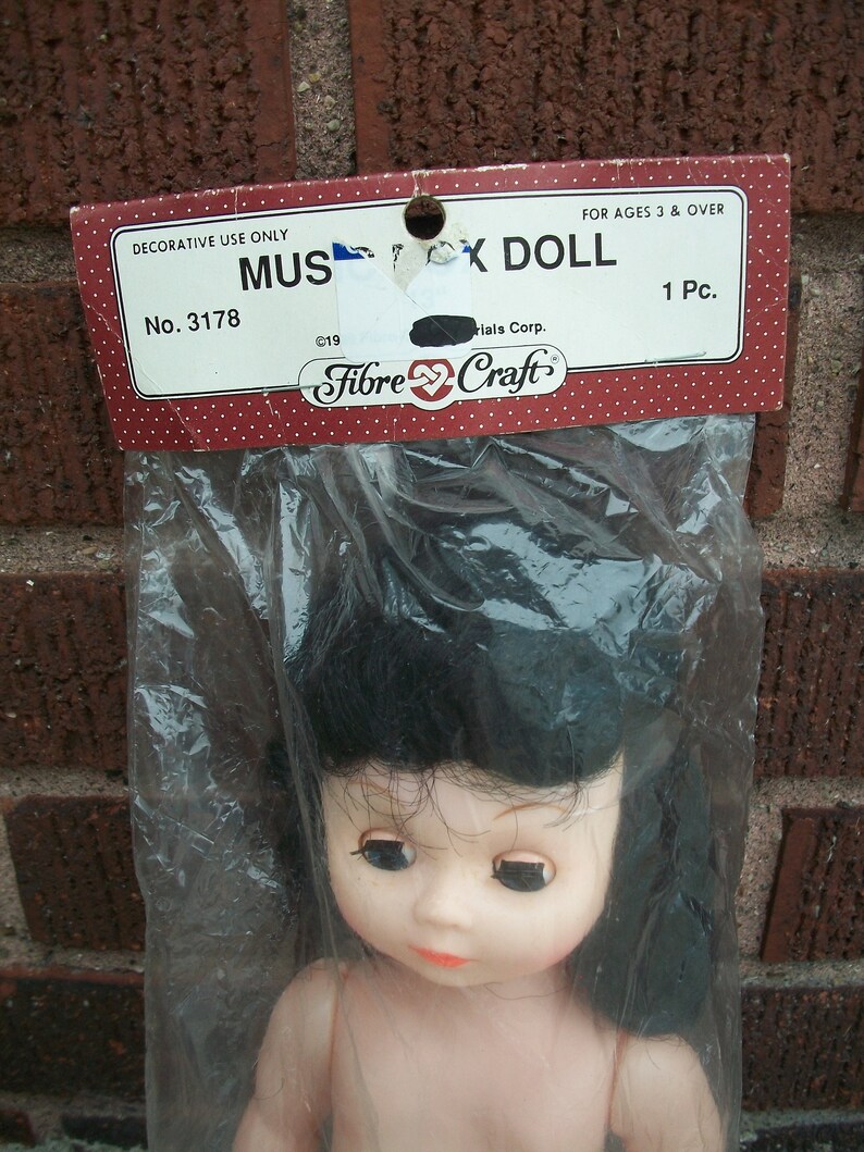 Vintage FibreCraft 13 Inch Black Hair Plastic Music Box Doll Etsy