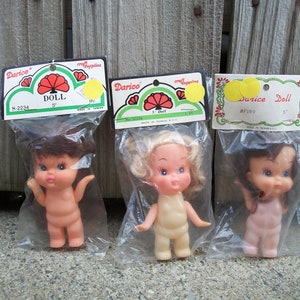 Small Vintage Darice 5-inch Plastic Doll: &quot;Little Cindy&quot; Style Brown Hair