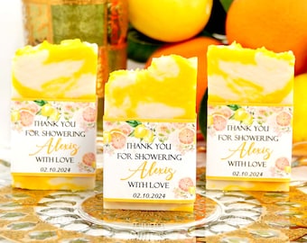 Citrus Bridal Shower Favors, Lemon Wedding Favors, Bridal Shower Soap Favors, Orange Soap Party Favor, Citrus Soap, Gifts