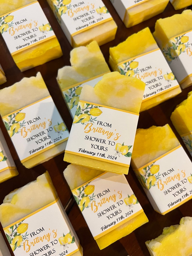 Lemon & Mediterranean Italian Bridal Shower, Lemon Blossom Soap, Bridal Shower Soap Favors, Wedding Favors, Gifts for Guests image 8