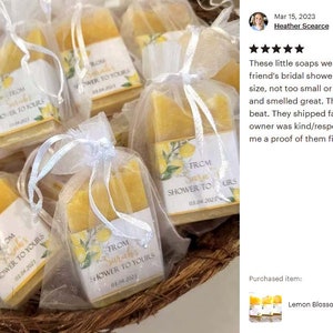 Lemon & Mediterranean Italian Bridal Shower, Lemon Blossom Soap, Bridal Shower Soap Favors, Wedding Favors, Gifts for Guests image 5