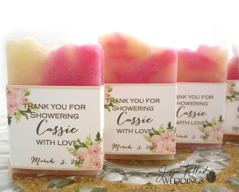 Pink Floral Greenery Bridal Shower Favors, Soap Favors, Bridal Shower Soap Favors, Mini Soap Favors, Personalized Party Favors, Gifts image 3