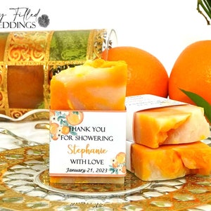 Clementine Bridal Shower Favors, Orange Wedding Favors, Bridal Shower Soap Favors, Orange Soap Party Favor, Citrus Soap, Gifts