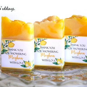 Lemon & Mediterranean Italian Bridal Shower, Lemon Blossom Soap, Bridal Shower Soap Favors, Wedding Favors, Gifts for Guests image 1