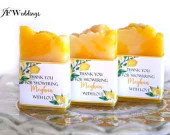 Lemon & Mediterranean Italian Bridal Shower, Lemon Blossom Soap, Bridal Shower Soap Favors, Wedding Favors, Gifts for Guests