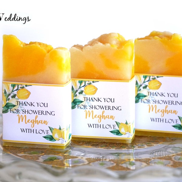 Lemon & Mediterranean Italian Bridal Shower, Lemon Blossom Soap, Bridal Shower Soap Favors, Wedding Favors, Gifts for Guests