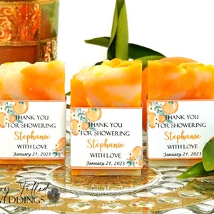 Clementine Bridal Shower Favors, Orange Wedding Favors, Bridal Shower Soap Favors, Orange Soap Party Favor, Citrus Soap