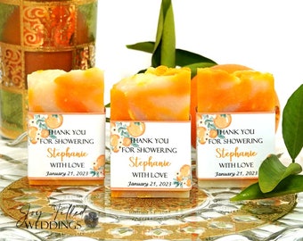 Clementine Bridal Shower Favors, Orange Wedding Favors, Bridal Shower Soap Favors, Orange Soap Party Favor, Citrus Soap