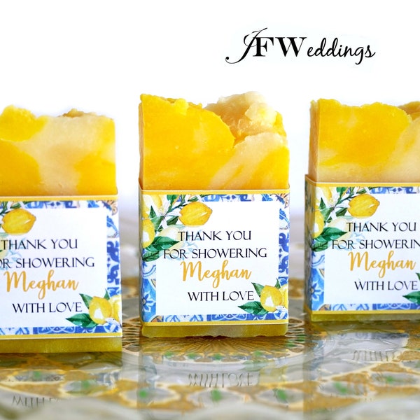 Lemon Mediterranean Floral, Bridal Shower Soap Favors, Italy Wedding Favors, Bridal Favors, Wedding Soap Favors, Party Soap Favors, Gifts