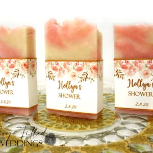Pink Floral Bridal Favors, Soap Favors for Weddings, Shower Soap Favors, Bridal Shower, Handmade Soap Favors, Baby Shower, Guest Souvenirs
