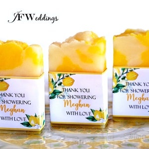 Lemon & Mediterranean Italian Bridal Shower, Lemon Blossom Soap, Bridal Shower Soap Favors, Wedding Favors, Gifts for Guests image 3