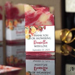 Fall Floral Bridal Shower Soap Favors, Autumn Wedding Favors, Bridal Favors, Wedding Soap Favors, Party Soap Favors,