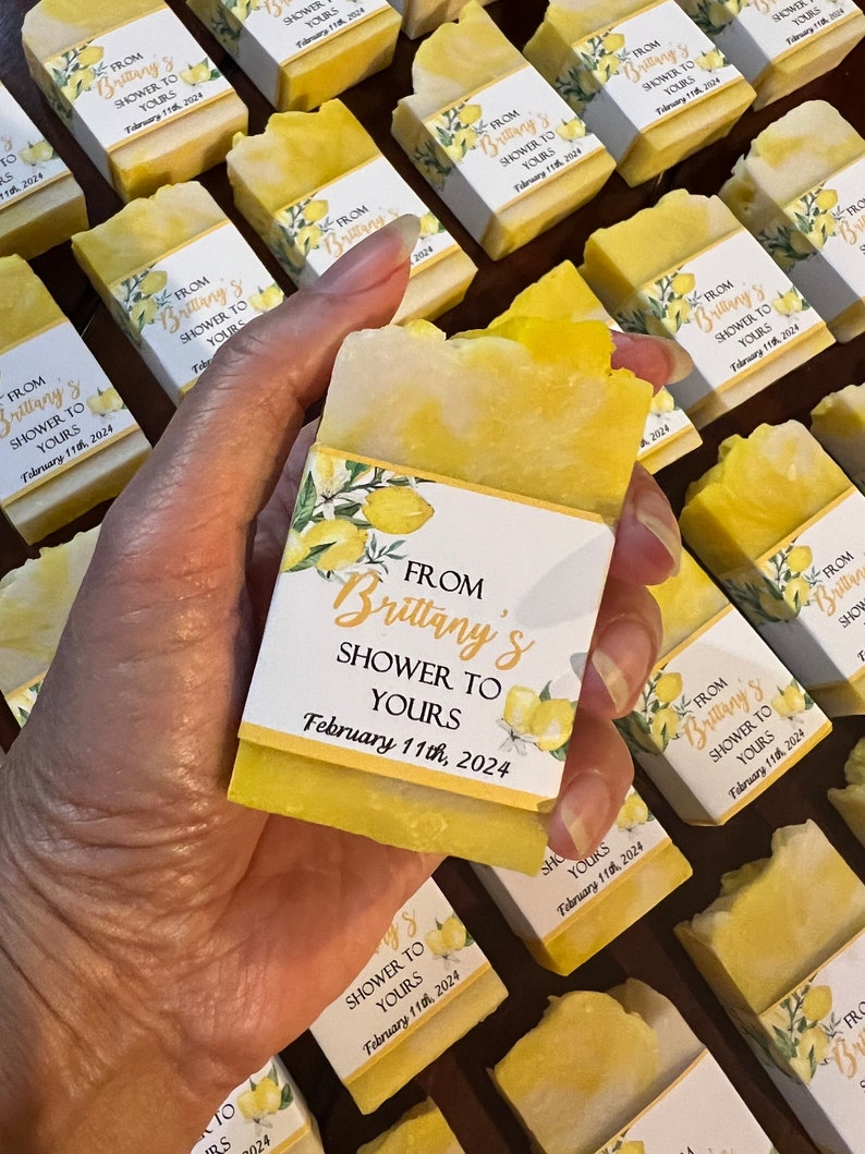 Lemon & Mediterranean Italian Bridal Shower, Lemon Blossom Soap, Bridal Shower Soap Favors, Wedding Favors, Gifts for Guests image 6