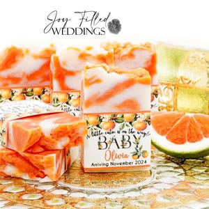 A Little Cutie Is On The Way, Baby Shower Favor Soap, Orange Baby Favors, Clementine Baby Shower Favor, Cutie Theme Baby Shower Favors