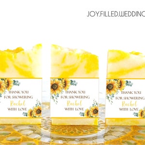 Sunflower Greenery Bridal Favors, Soap Favors for Weddings, Bridal Shower Soap Favors, Wedding Favors, Bridal Shower Gifts , Baby Shower