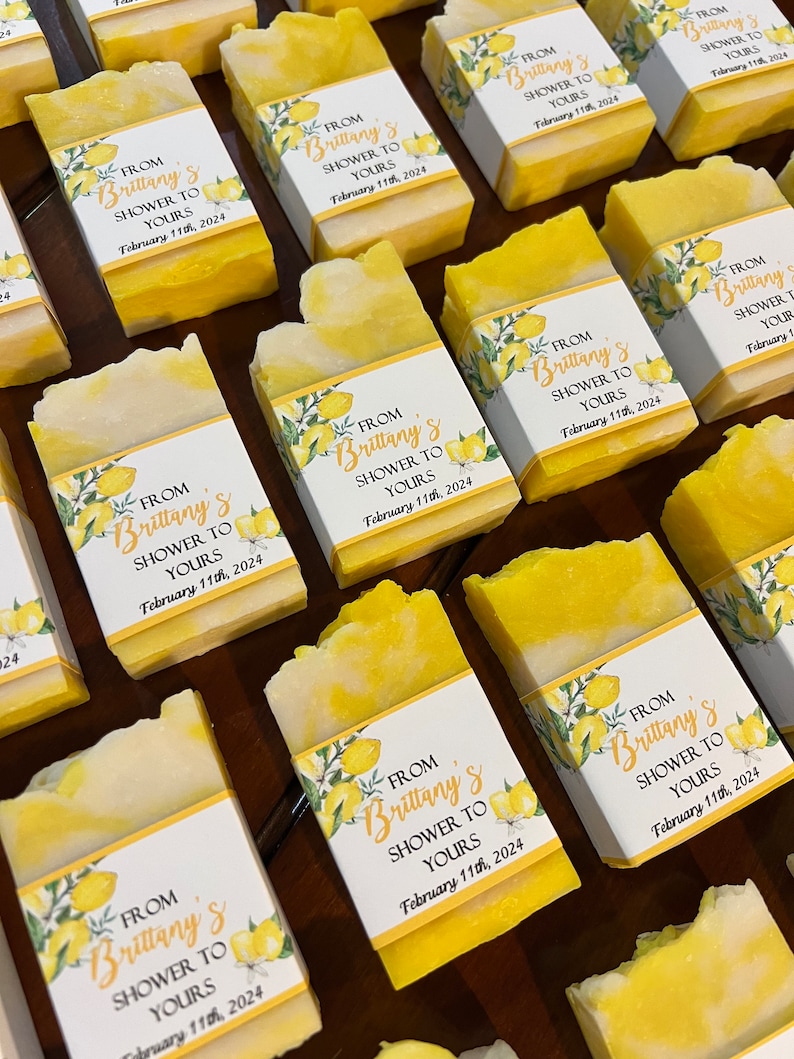 Lemon & Mediterranean Italian Bridal Shower, Lemon Blossom Soap, Bridal Shower Soap Favors, Wedding Favors, Gifts for Guests image 7