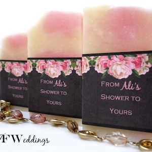 Rose Floral Bridal Shower Soap Favors, Soap Favors for Weddings, Shower Soap Favors, Handmade Soap Favors, Baby Shower Favor