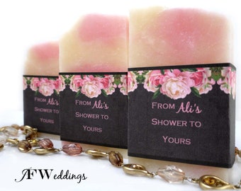 Rose Floral Bridal Shower Soap Favors, Soap Favors for Weddings, Shower Soap Favors, Handmade Soap Favors, Baby Shower Favor