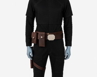 Sabine wren Mandalorian Star Wars Cosplay costume Ahsoka Custom brown Sabine Wren 3 Piece Flight Suit With Sabine wren Leather Belt