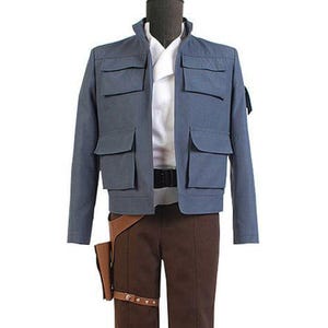 Han Solo Cosplay Costume | Star Wars Rebel Outfit | 4-Piece Set with Jacket, Shirt, Pants & Belt