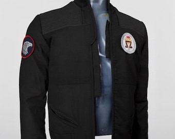 Black Tactical Cosplay Jacket | Star Wars Rebel Pilot Style, Patches