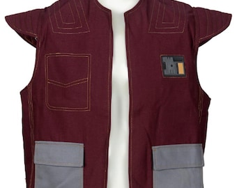 Red Mandalorian Cosplay Vest | Din Djarin Inspired Armor Vest | Star Wars Bounty Hunter Costume | Sci-Fi Cosplay Gear for Men & Women