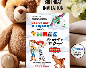 Toy story woody invitation, 3rd bday to infinity beyond Editable invitation, Printable birthday Toy story invite, boy girl birthday invite