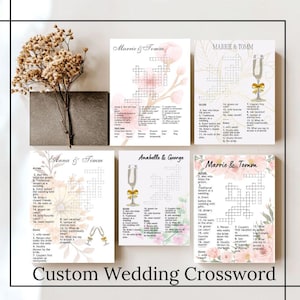 Custom Wedding Crossword • Personalized Puzzle Game • Bridal Shower Activity • Guest Book Alternative • Digital Download • Bundle Crossword