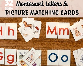 Preschool Letter Sounds Picture Matching Cards, Montessori Letters, Kindergarten Letter Sounds, Beginning Sounds, Preschool Alphabet