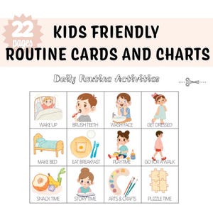 Editable Daily Routine Cards & Chart, Toddler Daily Rhythm, Visual Schedule Kids | Chore Chart Checklist, Download Printable | Montessori