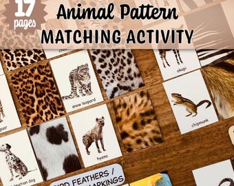 Montessori Animal Pattern Matching Cards | Educational Printable PDF for Kids