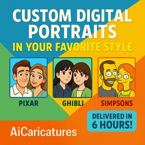 Custom Couple Portrait in Ghibli Style | Anime-Inspired Digital Art | Romantic Gift from Photo - 6 Hour Delivery