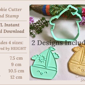 Sailboat Cookie Cutter STL Set: Nautical Theme, 2 Designs (Digital File, 4 Sizes)