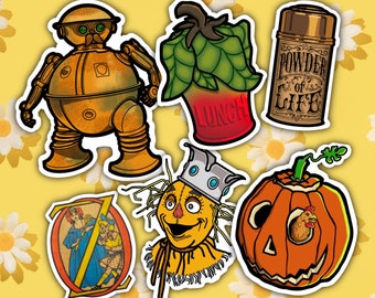 Return To Oz 6 sticker set // approx 2.25-3" glossy vinyl stickers x6 // waterproof stickers //