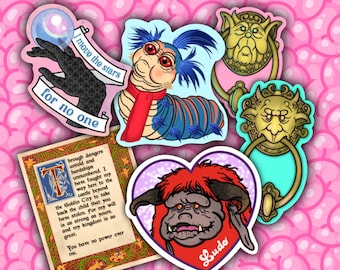 Labyrinth (1986) sticker set // approx 2.25-3" glossy vinyl stickers x6 // waterproof stickers //